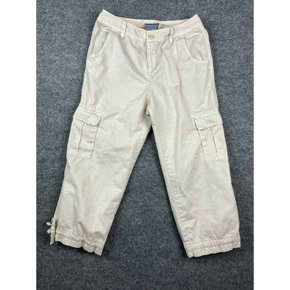 Caribbean Joe | Pants u0026 Jumpsuits | Caribbean Joe Khaki Capri Pants Womens  Small Beige Cargo Pockets Drawstring | Poshmark